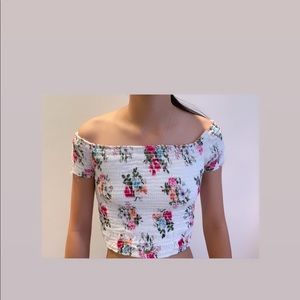 Brandy Melville John Galt Cropped Floral Blouse